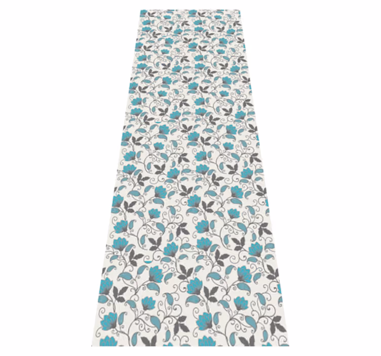 Alfombra vinílica naturaleza flor de loto teal - TenVinilo