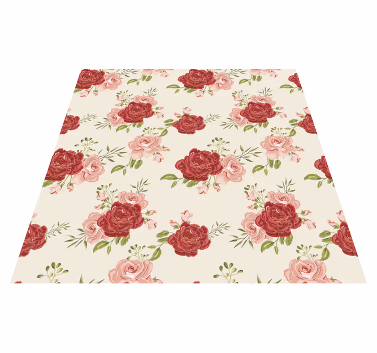 Alfombra vinílica naturaleza rosas elegantes - TenVinilo