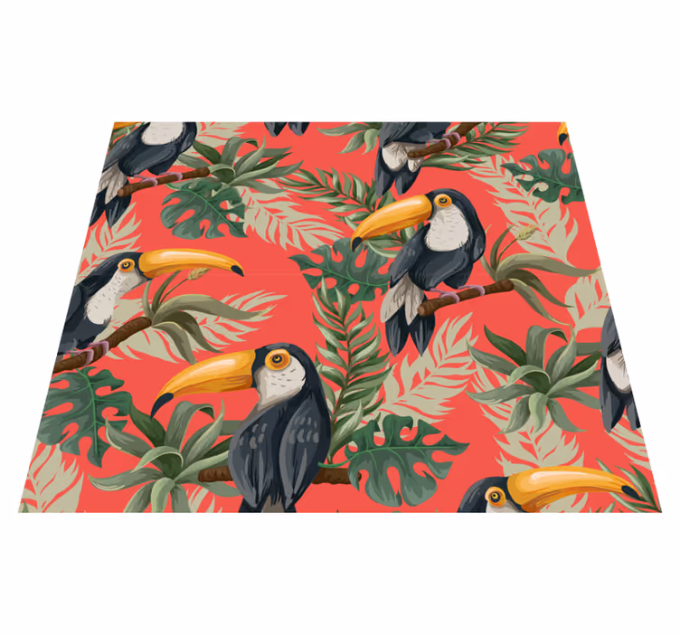 Alfombra vinílica animales tucanes tropicales - TenVinilo
