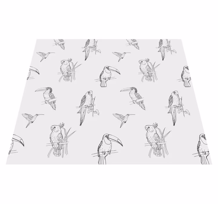 Alfombra vinílica animales loros y tucanes - TenVinilo