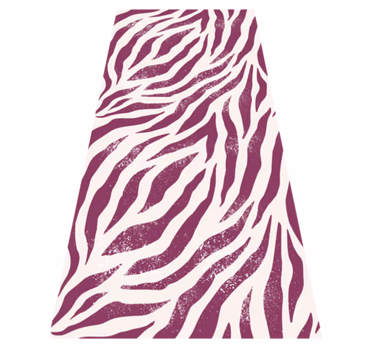 Alfombra vinílica animales patrón cebra morada y blanca - TenVinilo