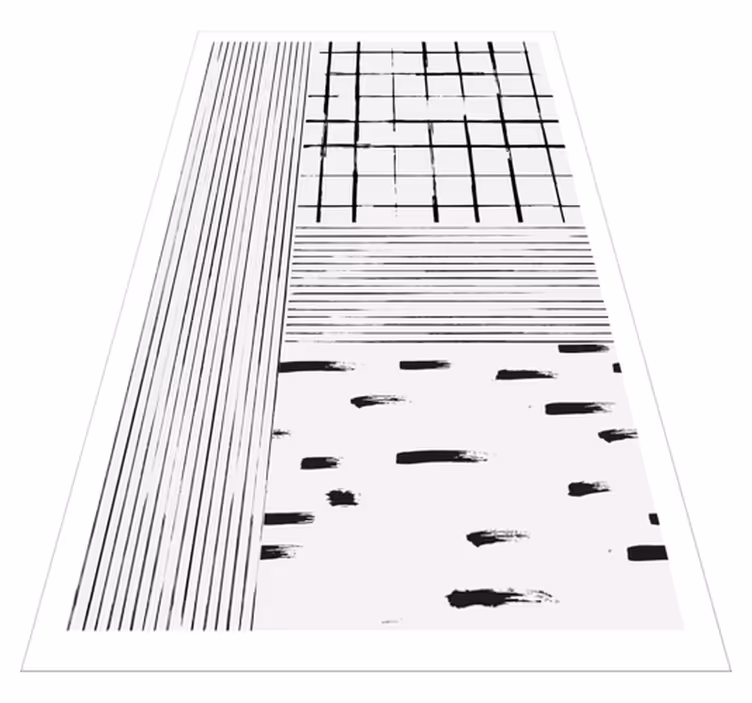 Alfombra vinílica moderna líneas negras - TenVinilo