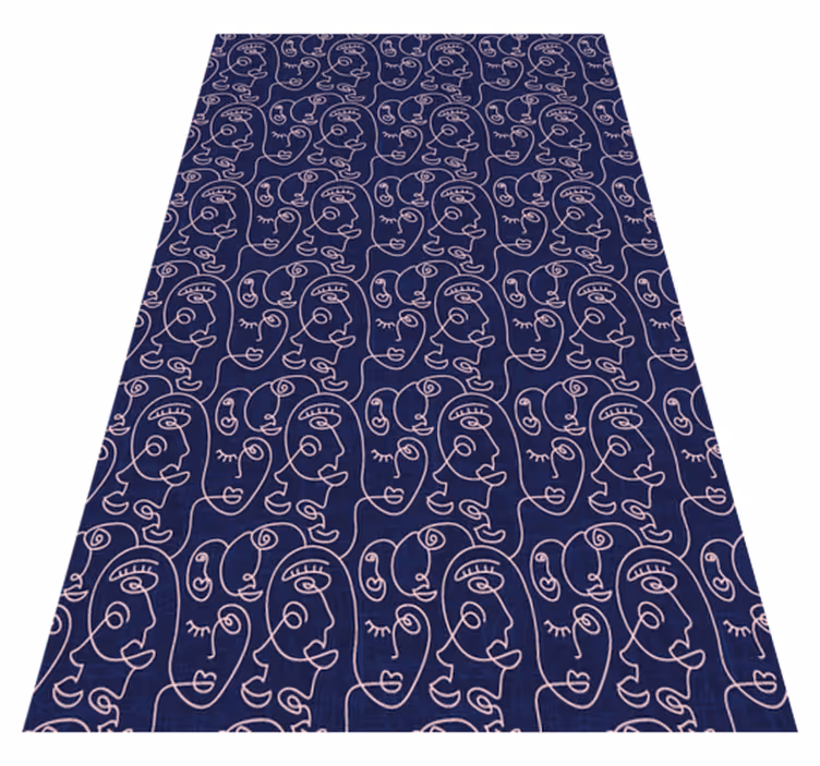 Alfombra vinílica textura mujeres azules abstractas - TenVinilo