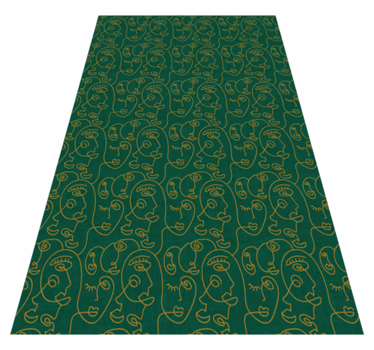 Alfombra vinílica textura mujeres verdes abstractas - TenVinilo