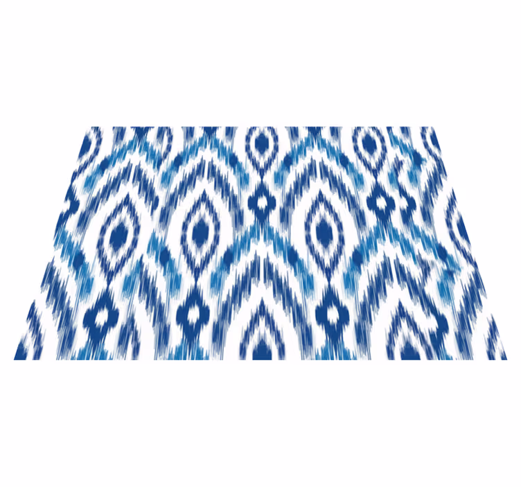 Alfombra vinílica textura patrón ikat azul - TenVinilo