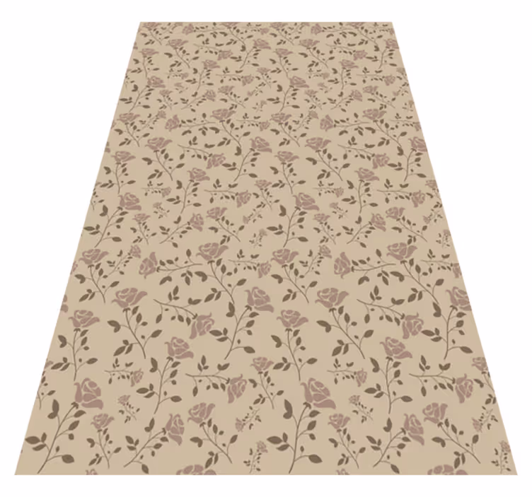 Alfombra vinílica vintage patrón rosa marrón - TenVinilo
