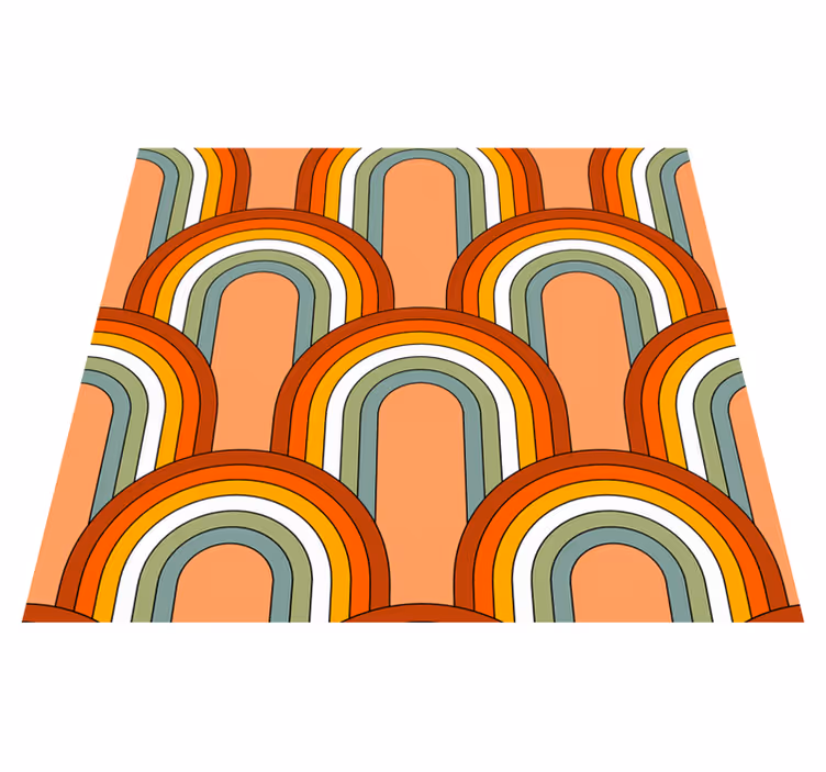Alfombra vinílica vintage diseño arcoíris 70s - TenVinilo