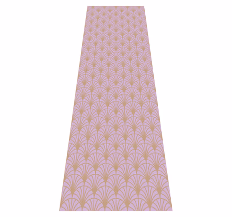 Alfombra vinílica vintage en patrón de escamas rosa y oro - TenVinilo