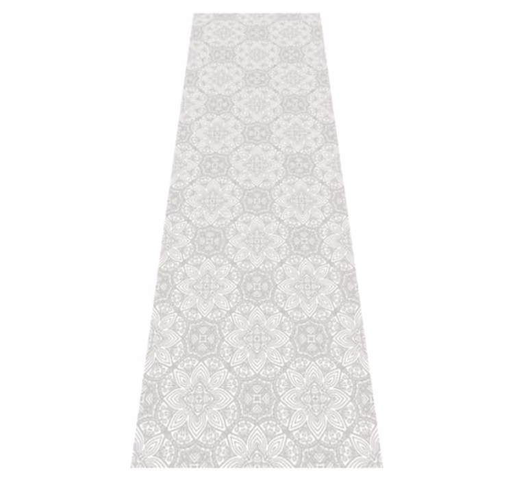 Alfombra vinílica vintage patrón étnico gris detallado - TenVinilo