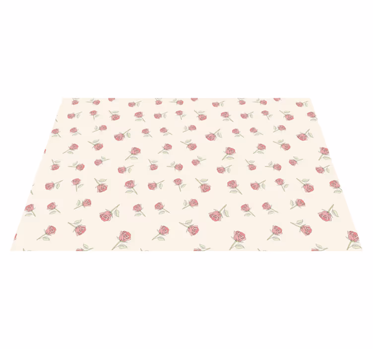 Alfombra vinílica vintage con patrón de rosas románticas - TenVinilo