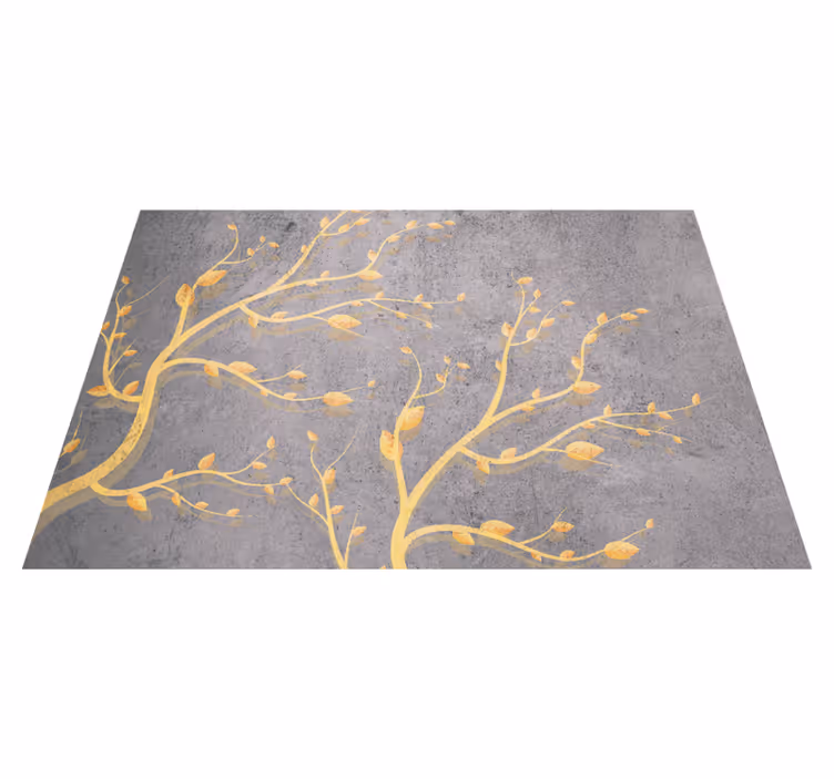 Alfombra vinílica vintage árbol dorado estilo vintage - TenVinilo