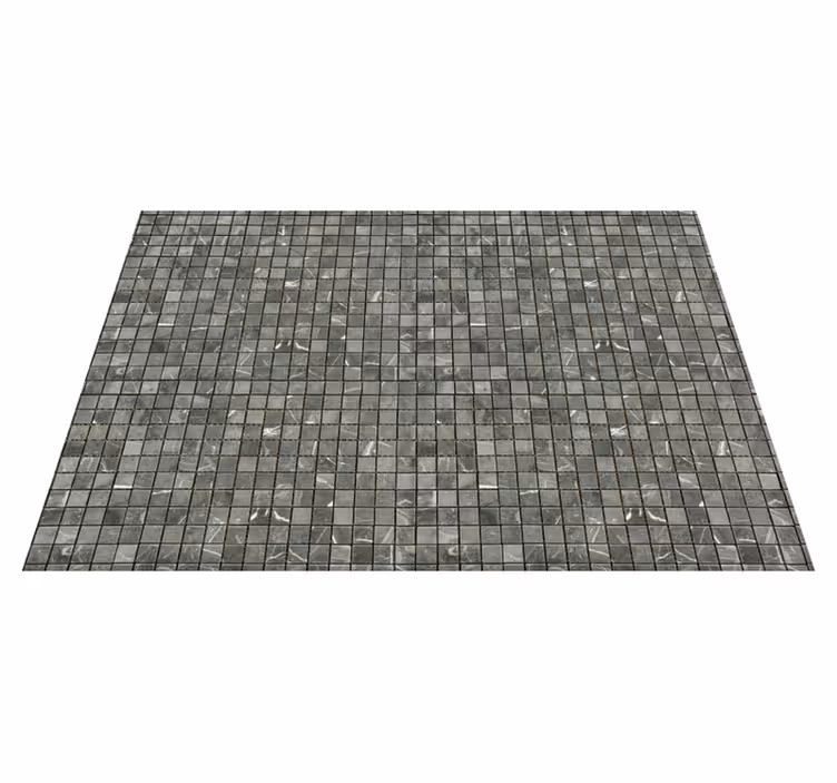 Alfombra vinílica textura baldosas negras - TenVinilo