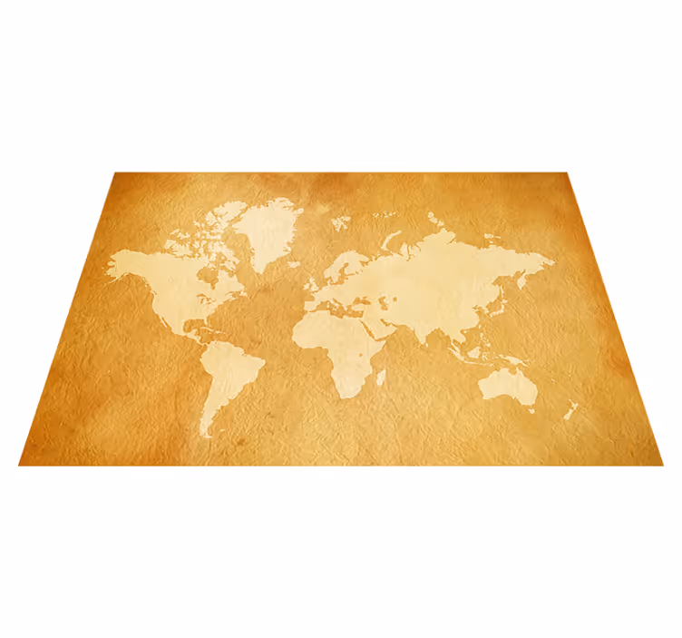 Alfombra vinílica mapamundi mural de mapa vintage - TenVinilo