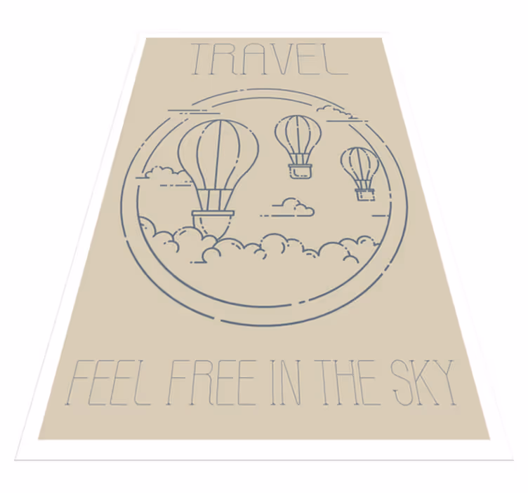 Alfombra vinílica frase globo aerostático minimalista - TenVinilo