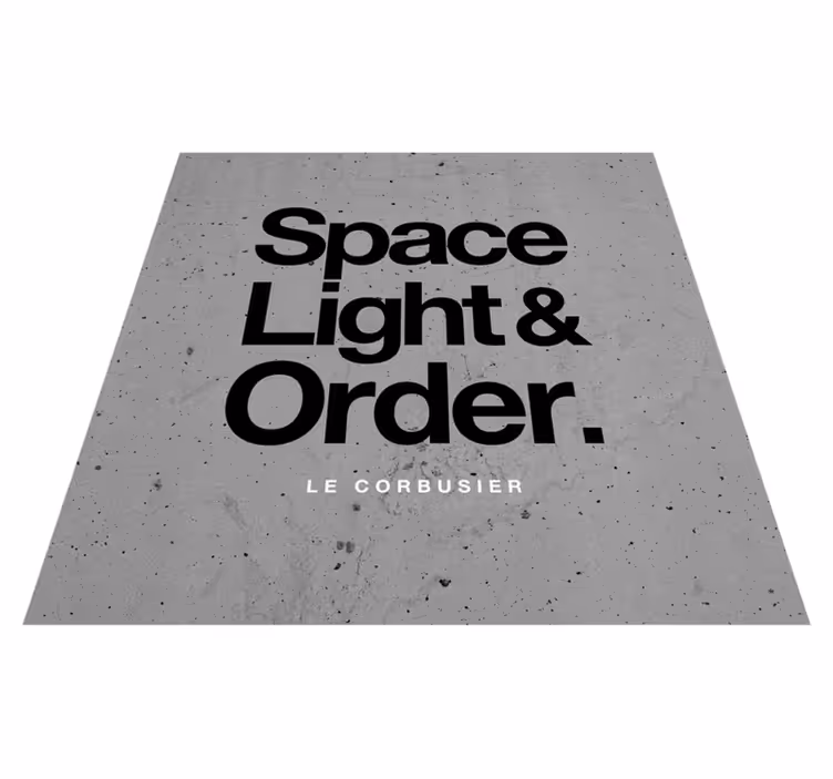 Alfombra vinílica frase necesidades de le corbusier - TenVinilo