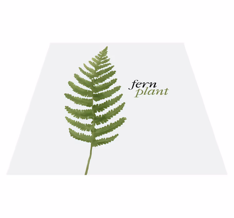 Alfombra vinílica frase planta de helecho estilo minimalista - TenVinilo