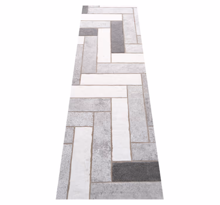Alfombra vinílica textura patrón espiga gris marrón - TenVinilo