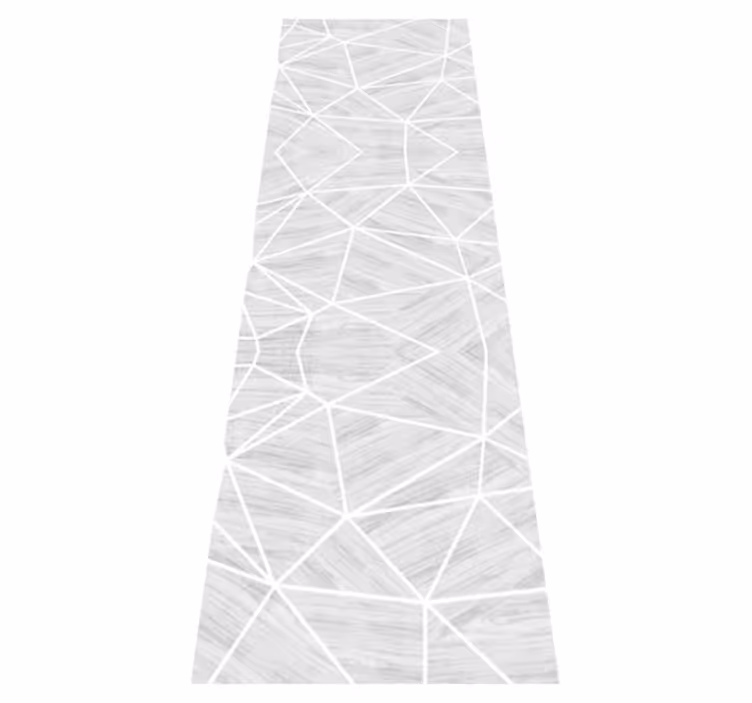 Alfombra vinílica textura patrón geométrico blanco y plata - TenVinilo