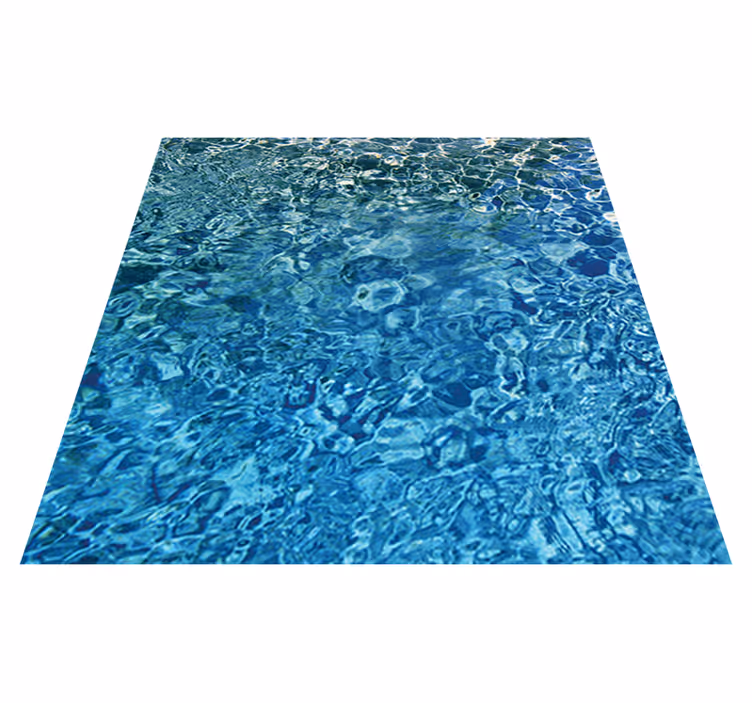 Alfombra vinílica textura agua azul realista - TenVinilo