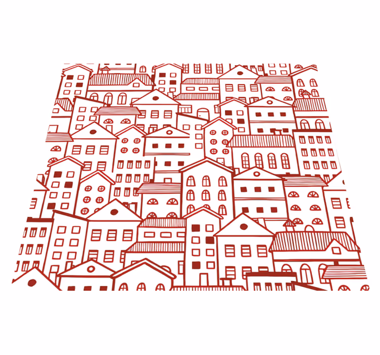 Alfombra vinílica textura efecto cómic ciudad moderna - TenVinilo