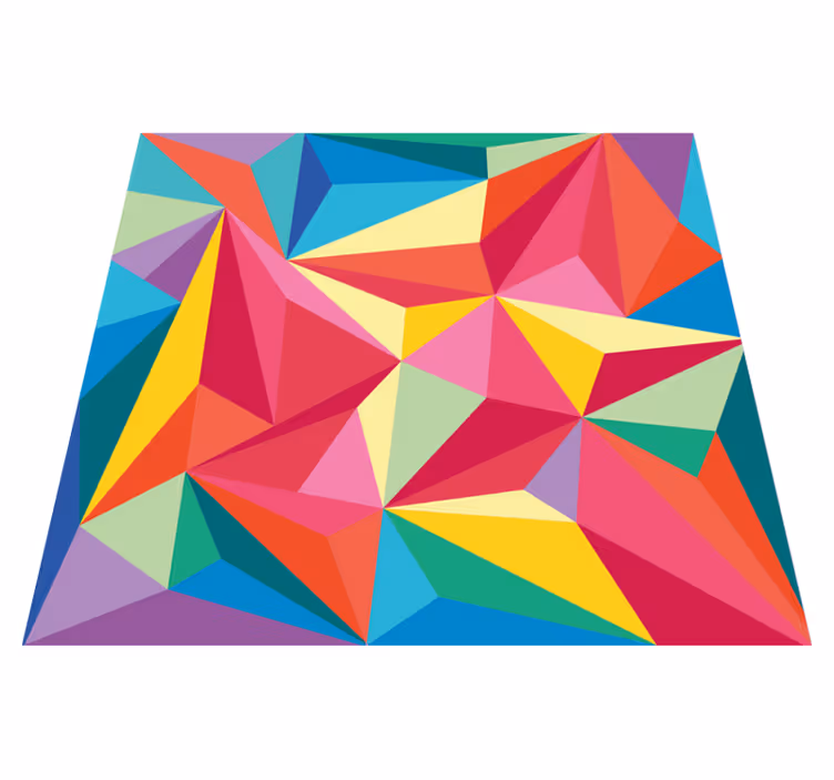 Alfombra vinílica geométrica imagen multicolor - TenVinilo
