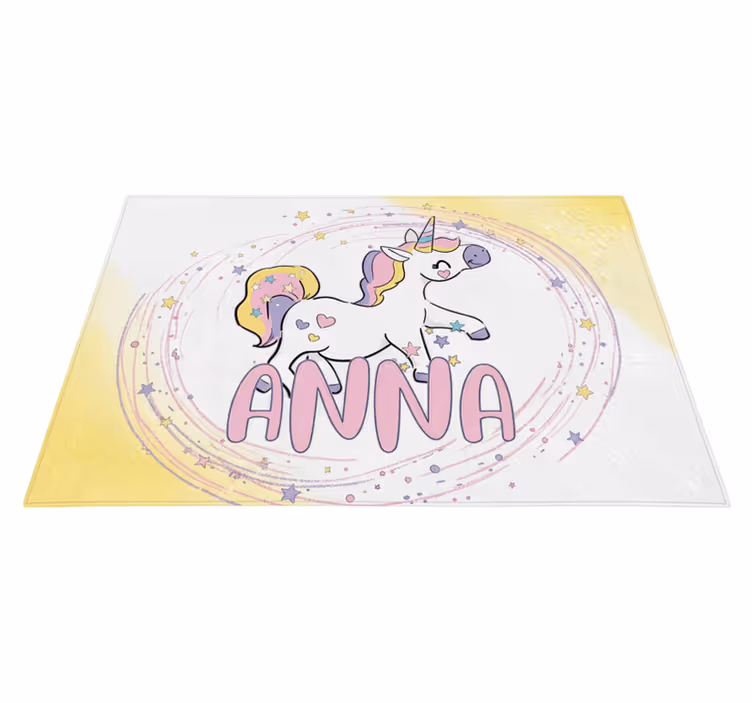 Alfombra vinílica infantil diseño de unicornio mágico - TenVinilo