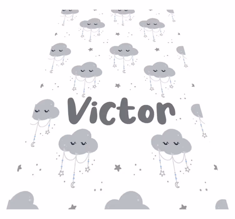 Alfombra vinílica infantil patrón gris personalizado - TenVinilo