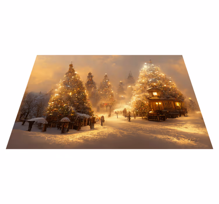 Alfombra vinílica navidad para un país de invierno - TenVinilo