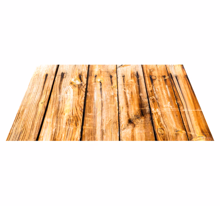 Alfombra vinílica recibidor tablones de madera cruda - TenVinilo
