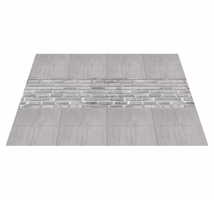 Alfombra vinílica gris paneles de hormigón - TenVinilo