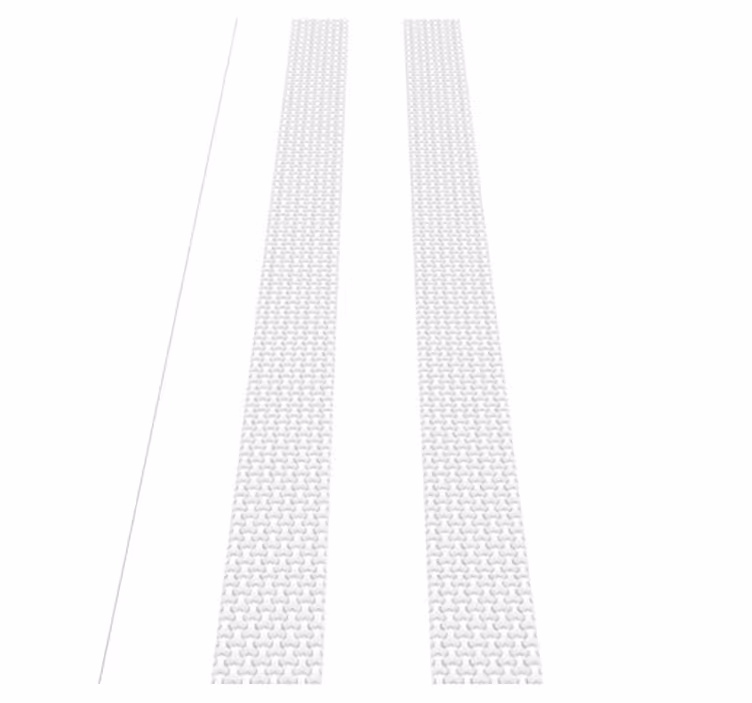 Alfombra vinílica pasillo rayas verticales 3d blancas - TenVinilo