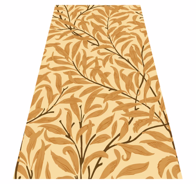 Alfombra vinílica beige con estampado de hojas - TenVinilo