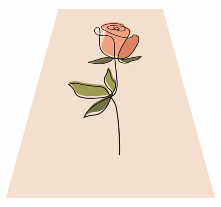 Alfombra vinílica beige flor continua en línea - TenVinilo