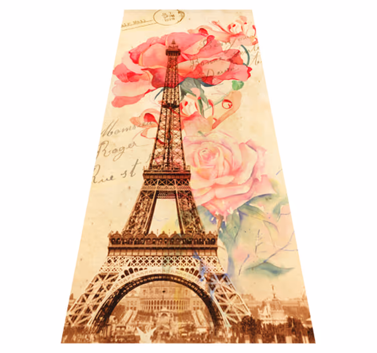 Alfombra vinílica beige vinilos parís retro chic - TenVinilo