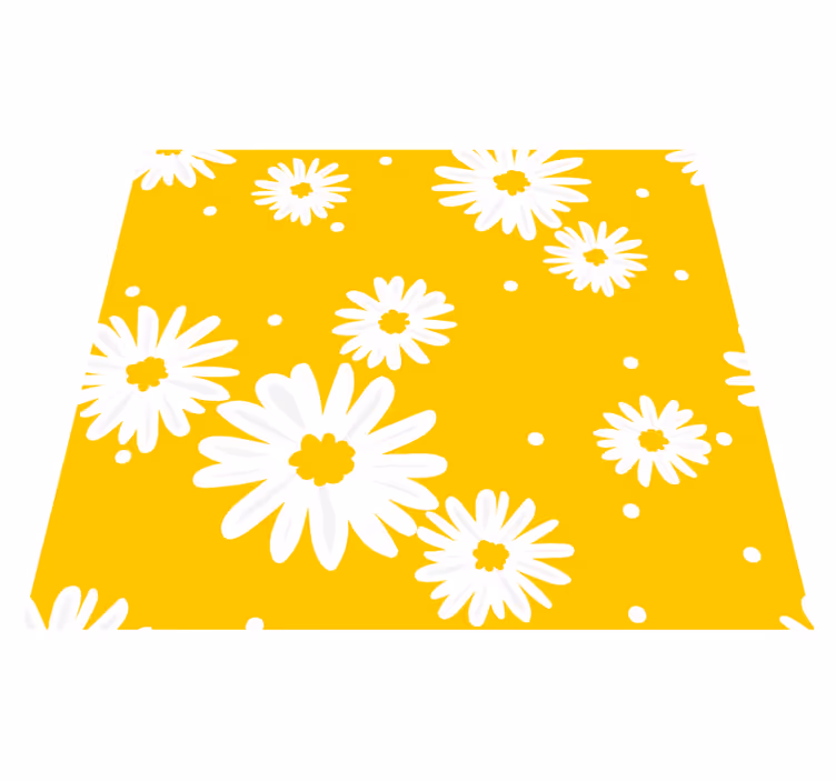 Alfombra vinílica amarilla fondo de flores margaritas - TenVinilo