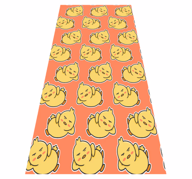 Alfombra vinílica amarilla con patrón de patitos 6 - TenVinilo