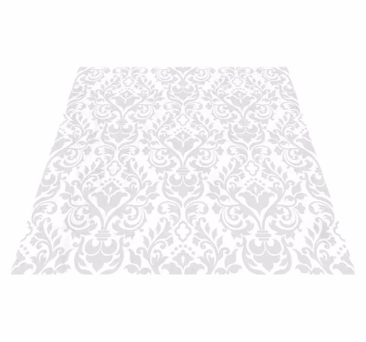 Alfombra vinílica blanca damasco desgastado - TenVinilo