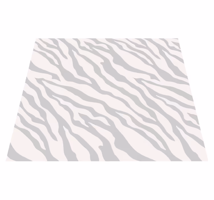 Alfombra vinílica blanca con patrón de cebra gris claro - TenVinilo