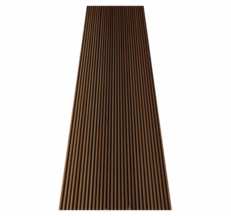 Alfombra vinílica marrón diseño vertical de teca - TenVinilo
