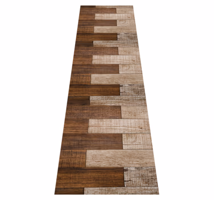 Alfombra vinílica marrón madera embebida - TenVinilo