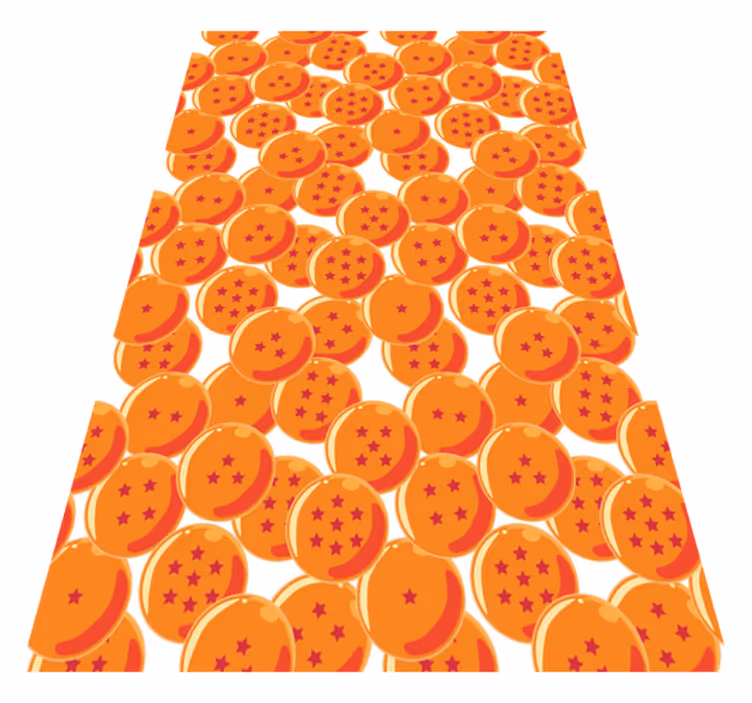 Alfombra vinílica naranja bolas de dragón - TenVinilo