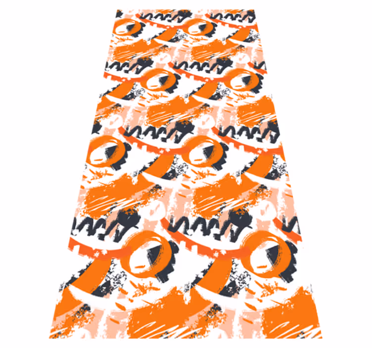 Alfombra vinílica naranja trazos acuarelados naranjas - TenVinilo