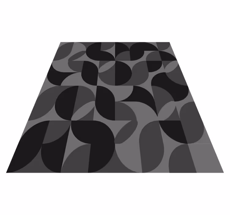 Alfombra vinílica negra formas retro negras - TenVinilo