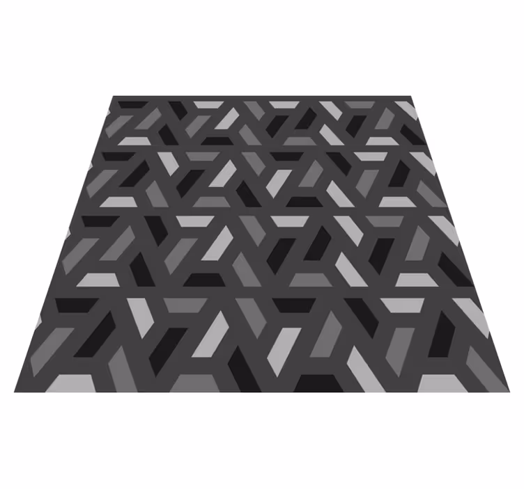 Alfombra vinílica negra triángulos geométricos oscuros - TenVinilo