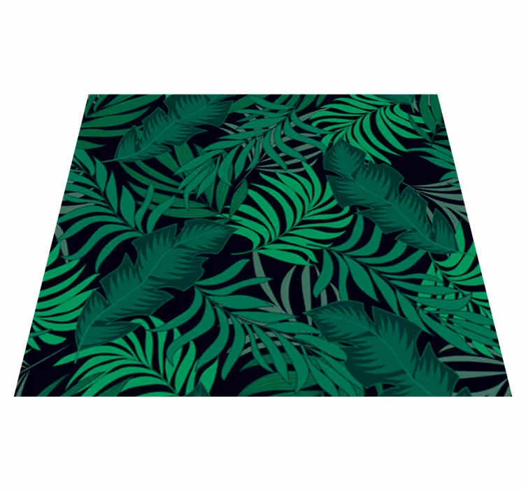 Alfombra vinílica verde papel pintado selva - TenVinilo