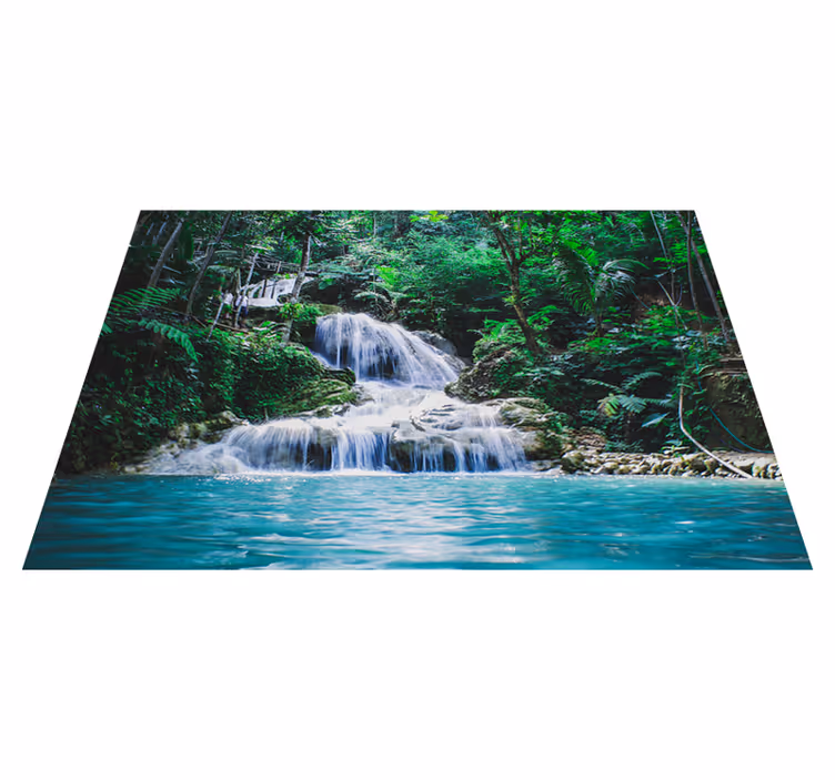 Alfombra vinílica verde estilo tropical - TenVinilo