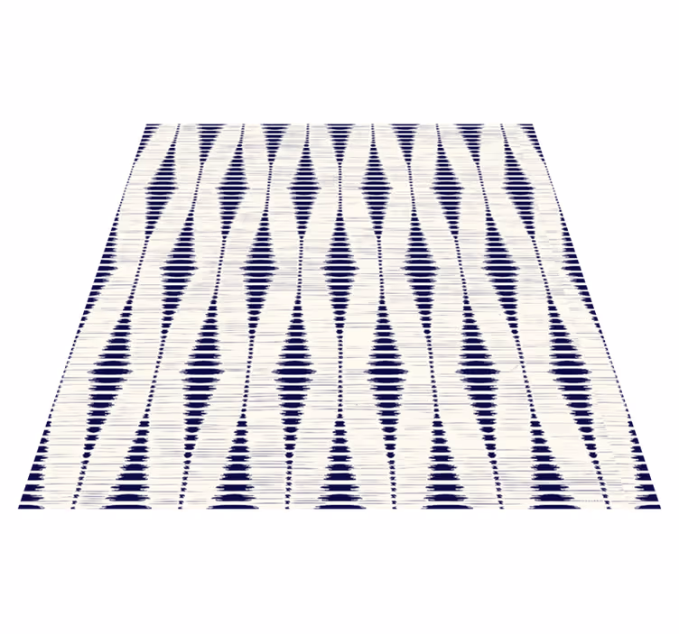 Alfombra vinílica exterior ikat azul marino - TenVinilo