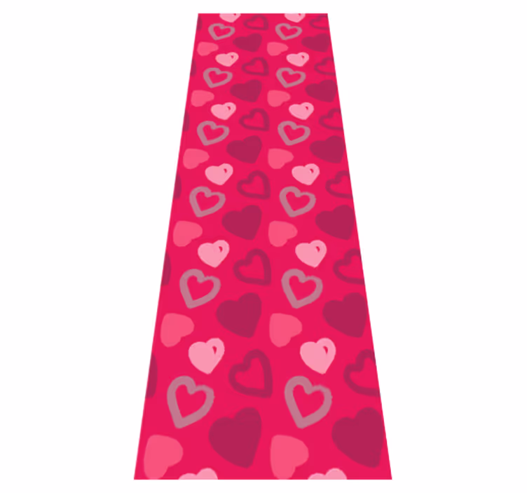 Alfombra vinílica rosa corazones fucsias - TenVinilo