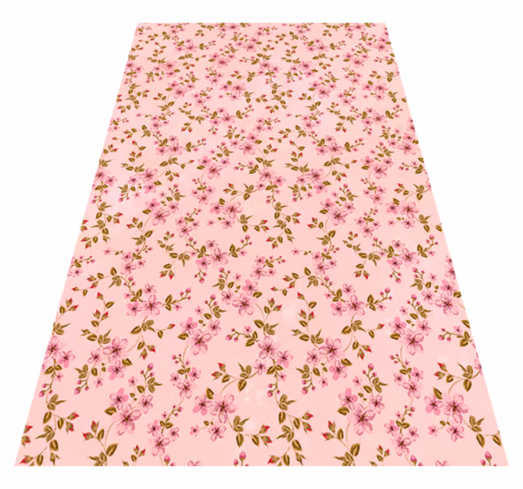 Alfombra vinílica rosa flores acuareladas - TenVinilo