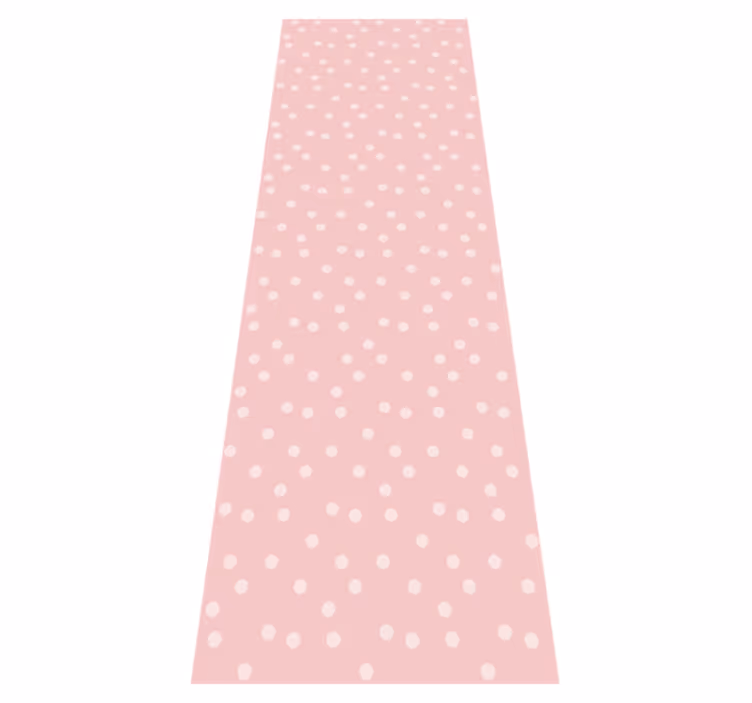 Alfombra vinílica rosa con fondo de puntos pastel suaves - TenVinilo